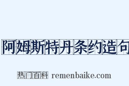 阿姆斯特丹条约造句是什么意思的图片